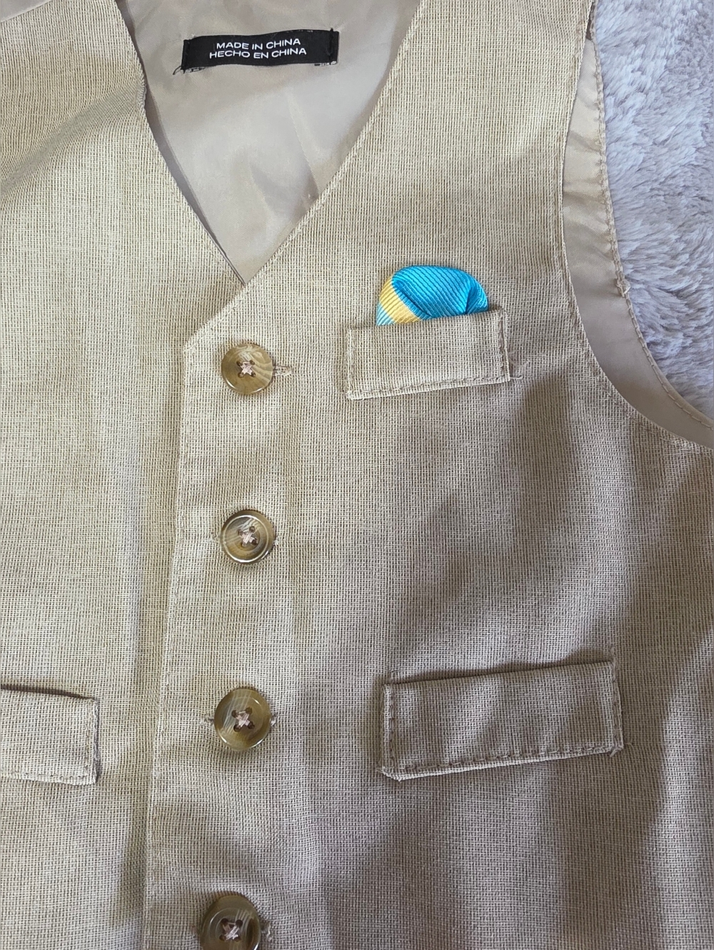Children's Tan Formal Pants and Vest Set